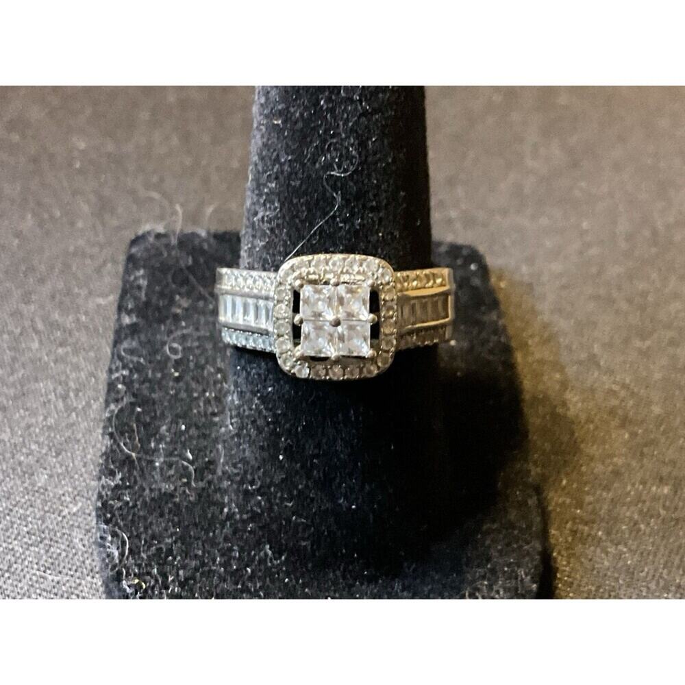925 Sterling Silver Multi Crystal Size 7 Ring